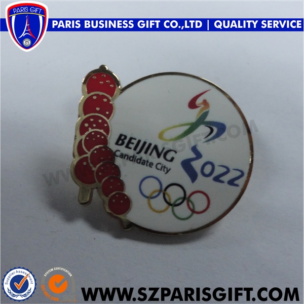 custom round hard enamel lapel pin for 2022Beijing candidate city