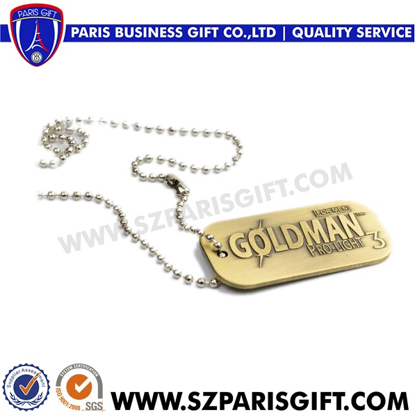 14K Gold man dog tag