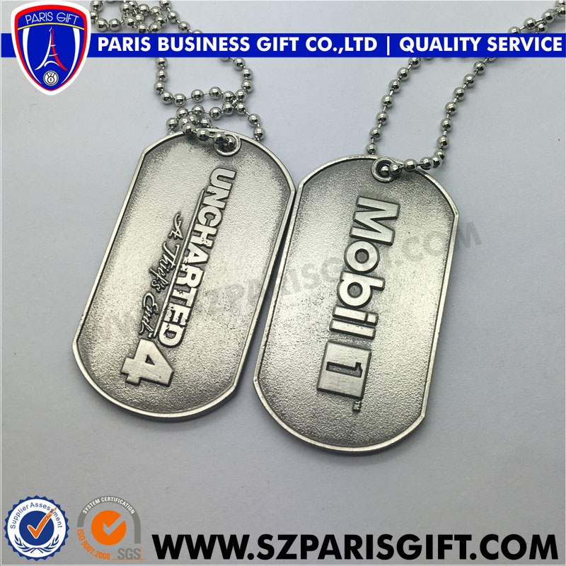 Custom antique nickel dog tag