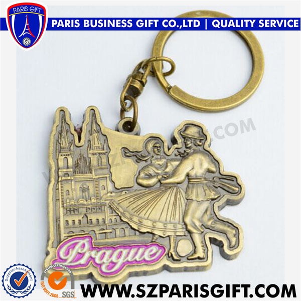 Custom Antique Gold Keyring Novelty Design Keychain