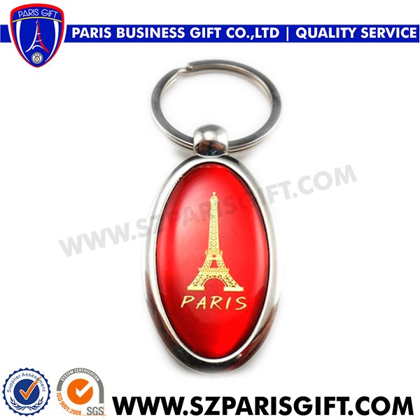 Elliptical Shape Keychain Epoxy Paris Sign  Keychain