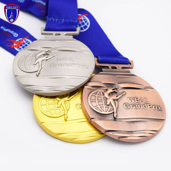Canada 3D round gold plated medal for gymnastics