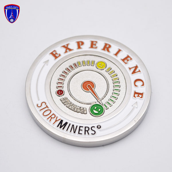 Custom funny design challenge silver coin with enamelled couple