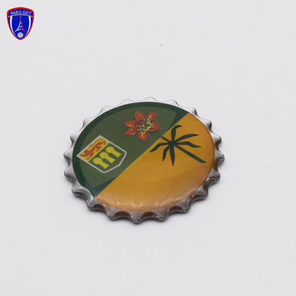 Custom Canada metal plate logo with Beer bottle cap design