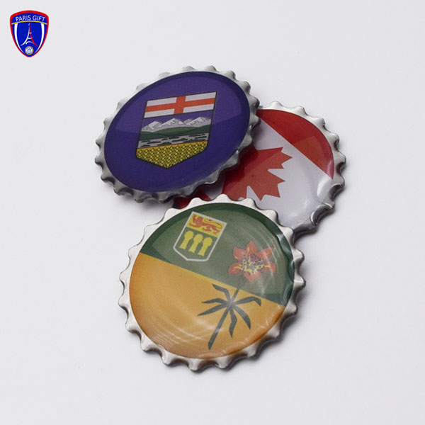 Custom Canada metal plate logo with Beer bottle cap design