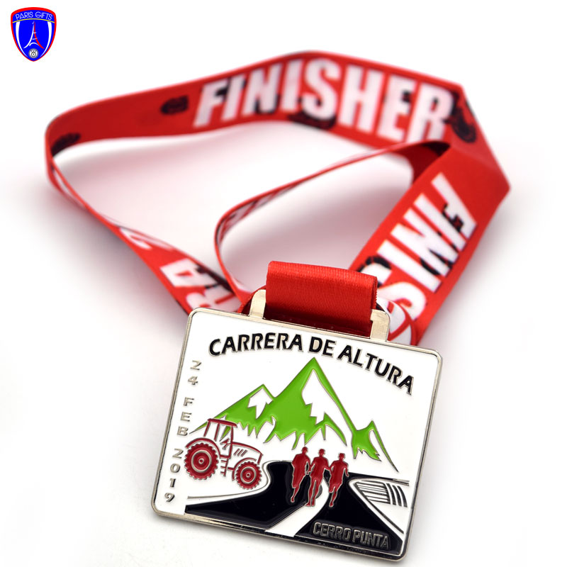 Custom 2D Metal Panama city running Sports Gold Run Finisher Medals With Ribbon