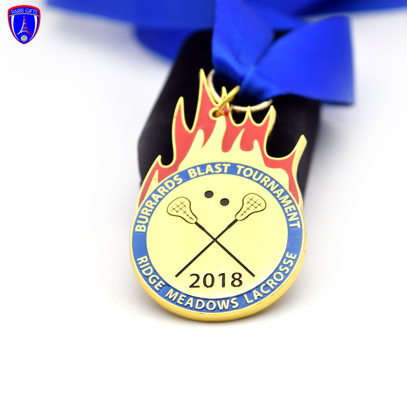 Custom high quality blast tournament medals gold metal medal ename color