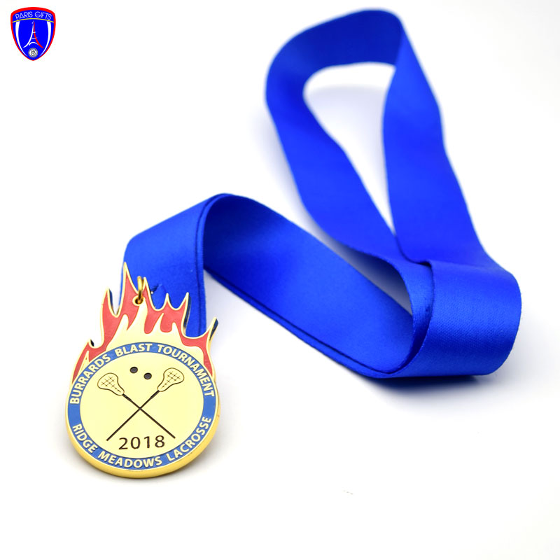 Custom high quality blast tournament medals gold metal medal ename color