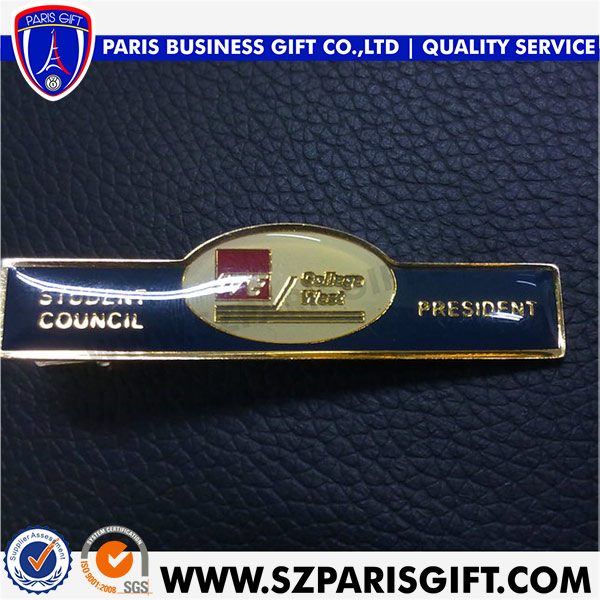 High Quality Custom Brass Tie Clip Gold Tie Pins With Epoxy