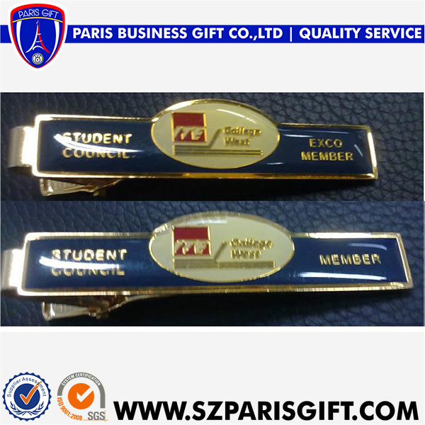 High Quality Custom Brass Tie Clip Gold Tie Pins With Epoxy