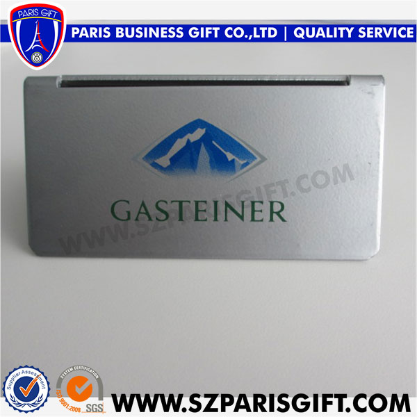 Shiny Nickel Plated Zinc Alloy Metal Business Name Card Holder