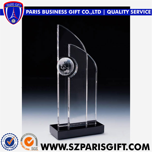 Noble Globe 3d Laser Engraved Crystal Award Trophy
